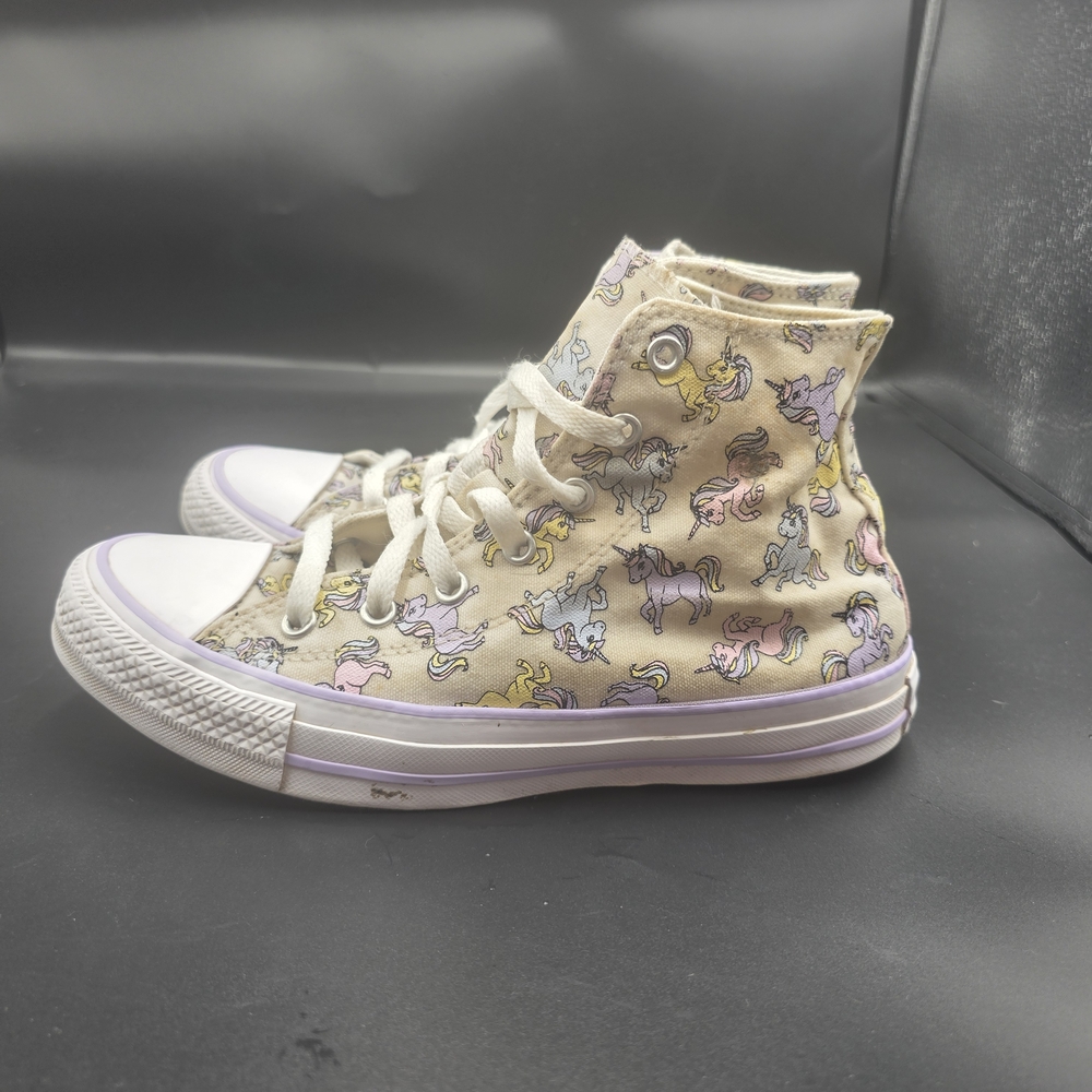 Converse High-Top Sneakers with Pastel Unicorn Print